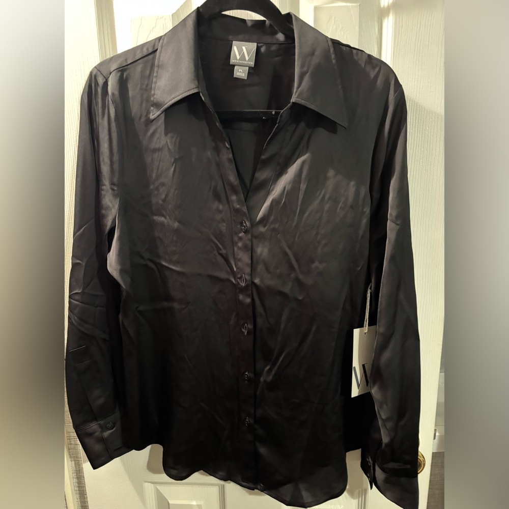 Worthington Black Blouse Petite NWT - Picture 2 of 3